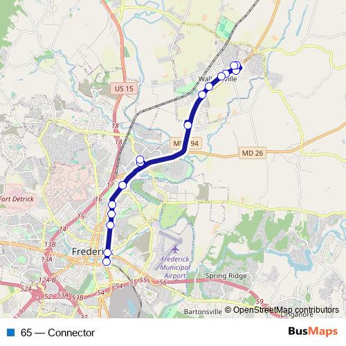 65 bus Line Map