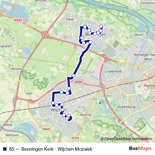 65 bus Line Map