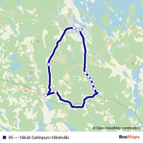 65 bus Line Map