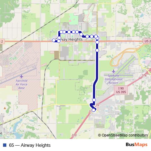 65 bus Line Map