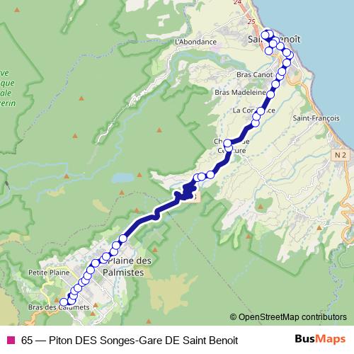 65 bus Line Map