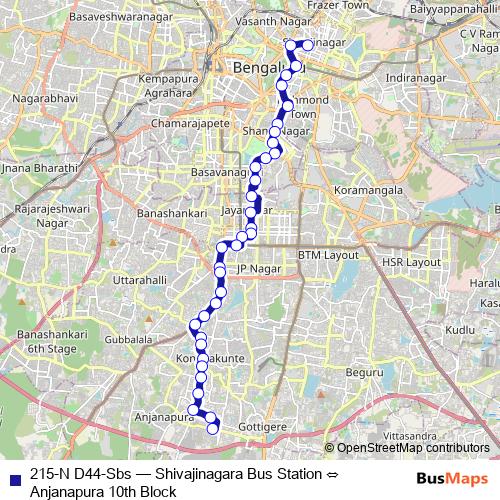 215-N D44-Sbs bus Line Map