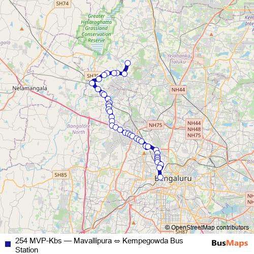 254 MVP-Kbs bus Line Map