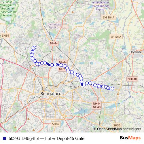 502-G D45g-Itpl bus Line Map