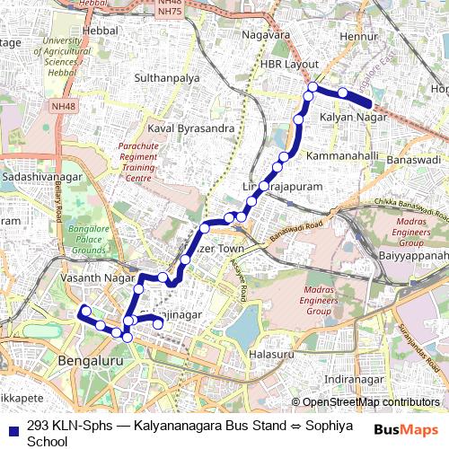 293 KLN-Sphs bus Line Map