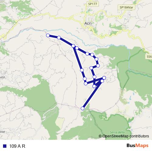 109 A R bus Line Map