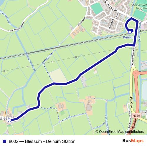 8002 bus Line Map
