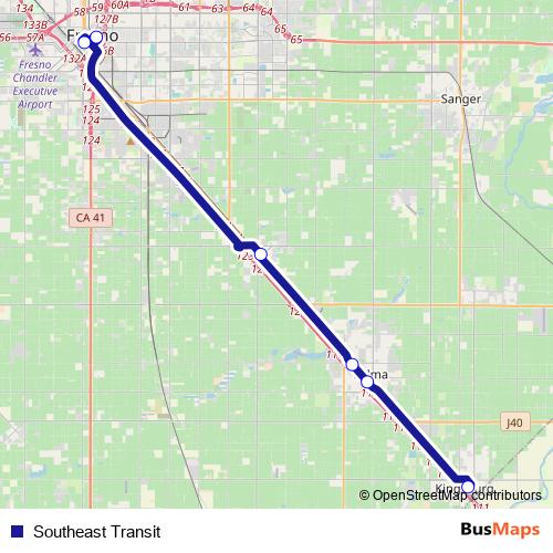 Southeast Transit bus Line Map