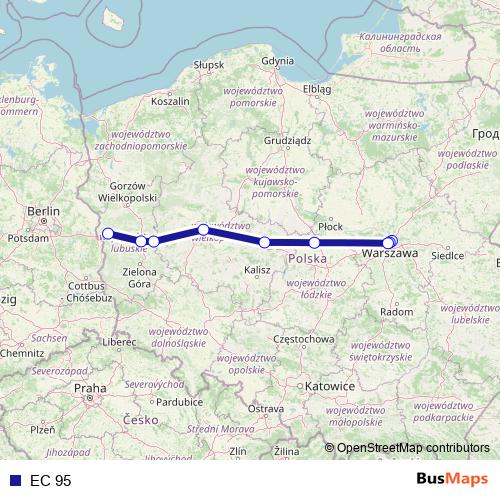 EC 95 rail Line Map