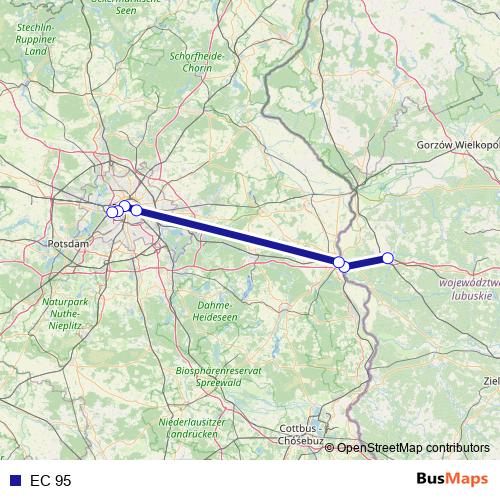 EC 95 rail Line Map
