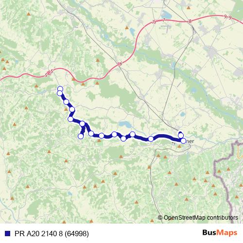 PR A20 2140 8 (64998) bus Line Map