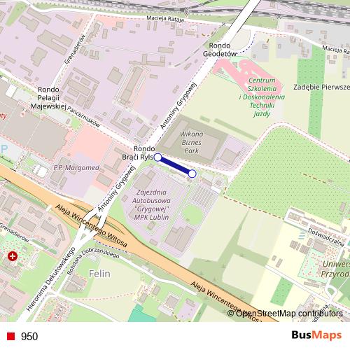 950 trolleybus Line Map