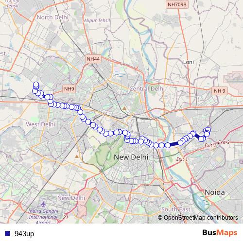 943up bus Line Map