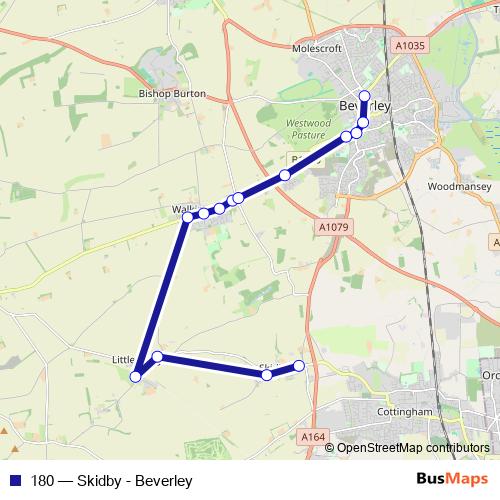 180 bus Line Map