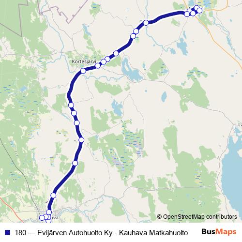 180 bus Line Map