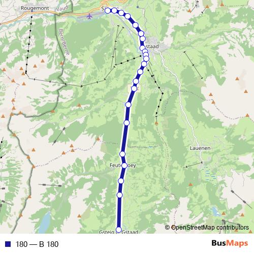 180 bus Line Map