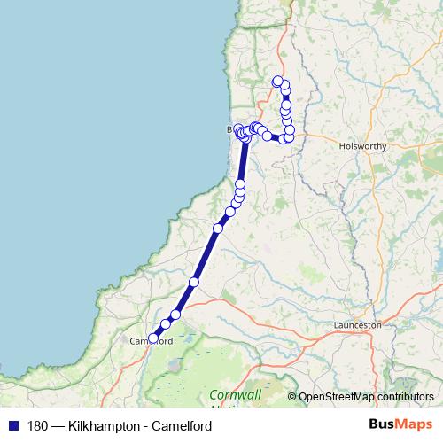 180 bus Line Map