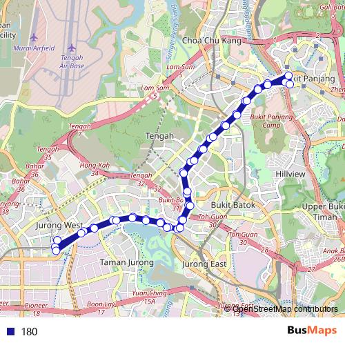 180 bus Line Map