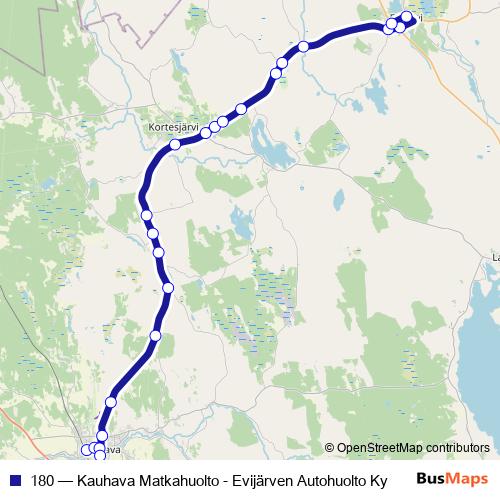 180 bus Line Map