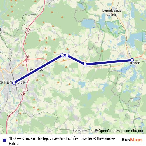 180 bus Line Map