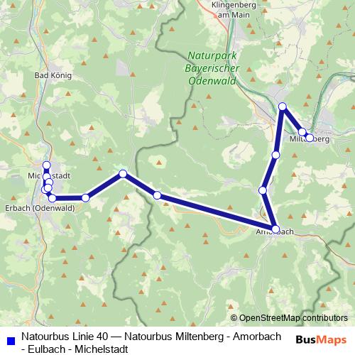 Natourbus Linie 40 bus Line Map