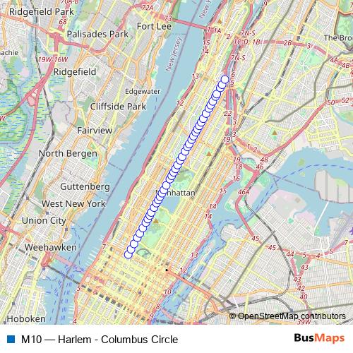 M10 bus Line Map