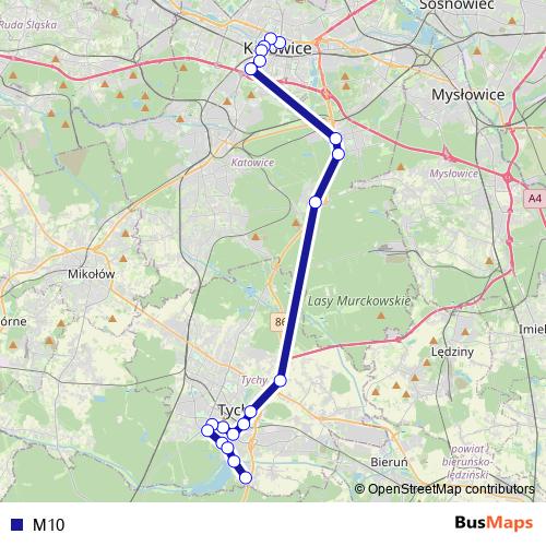 M10 bus Line Map
