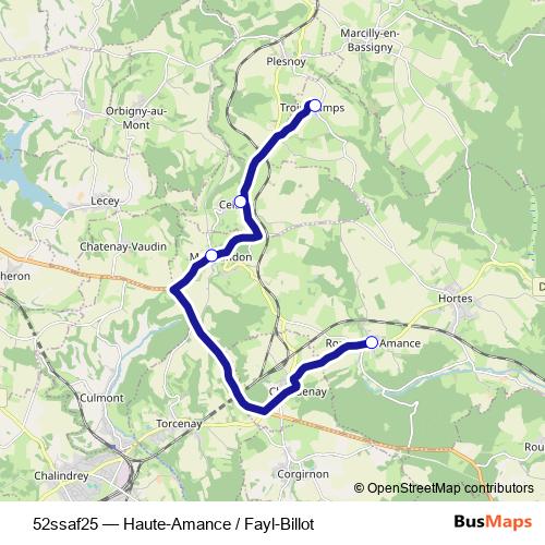 52ssaf25 bus Line Map