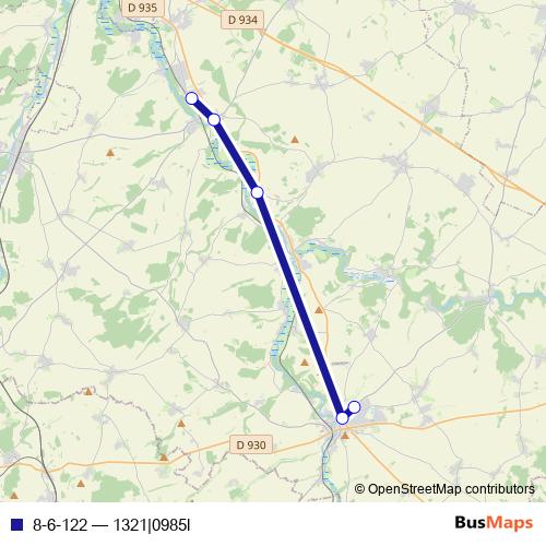 8-6-122 bus Line Map