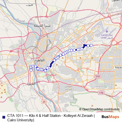 CTA 1011 bus Line Map