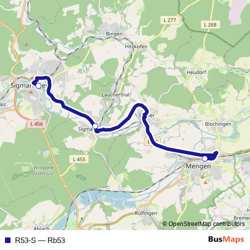 R53-S bus Line Map