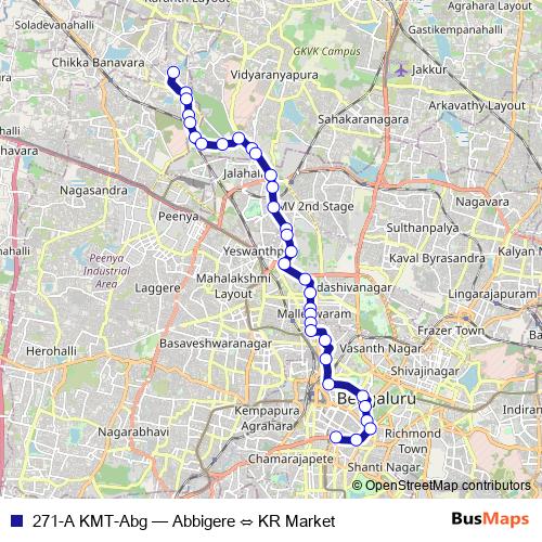 271-A KMT-Abg bus Line Map