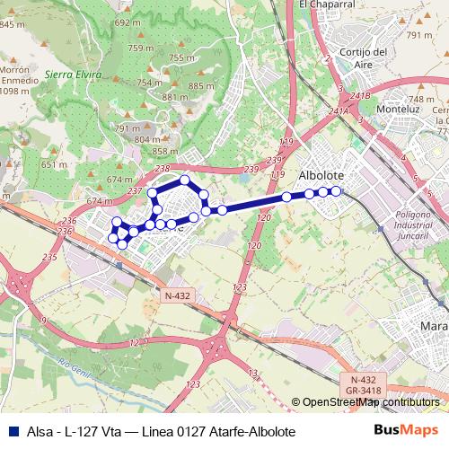 Alsa - L-127 Vta bus Line Map