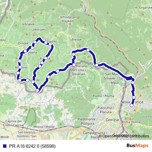 PR A18 6242 0 (58598) bus Line Map
