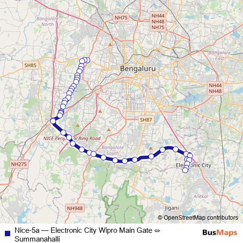 Nice-5a bus Line Map