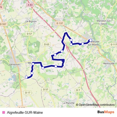 Aigrefeuille-SUR-Maine bus Line Map