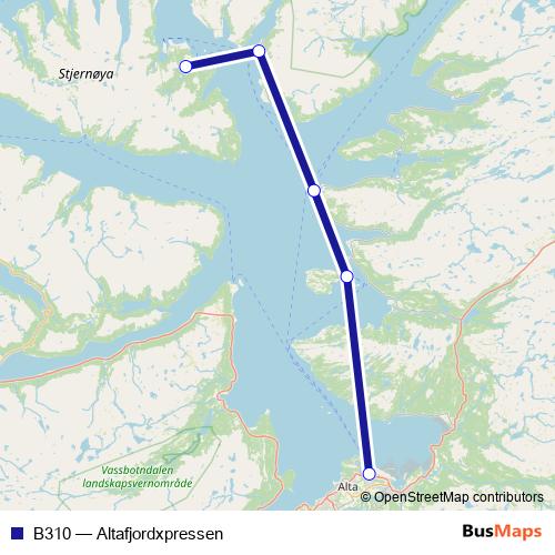 B310 ferry Line Map