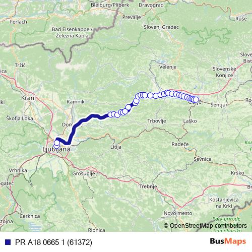 PR A18 0665 1 (61372) bus Line Map