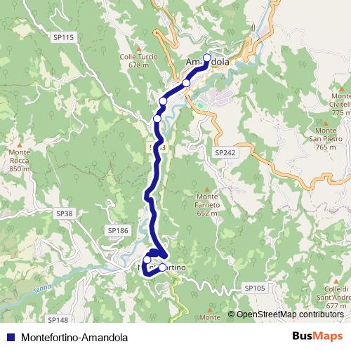 Montefortino-Amandola bus Line Map