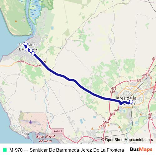 M-970 bus Line Map