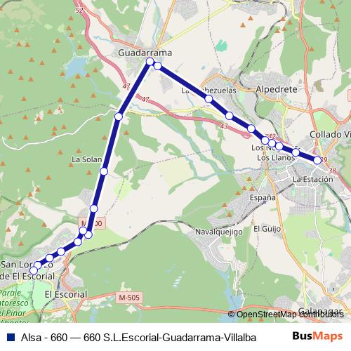 Alsa - 660 bus Line Map