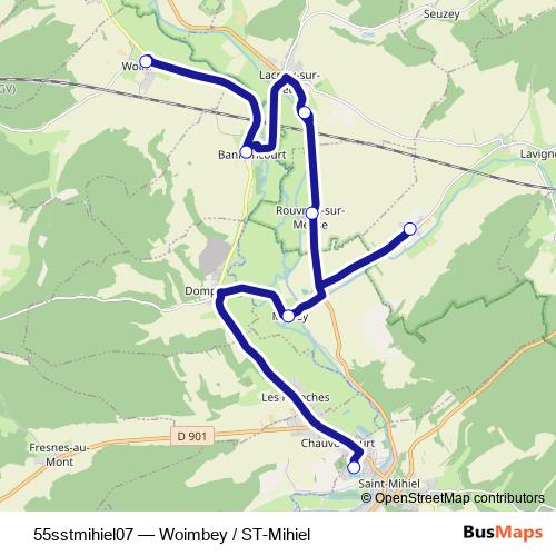 55sstmihiel07 bus Line Map
