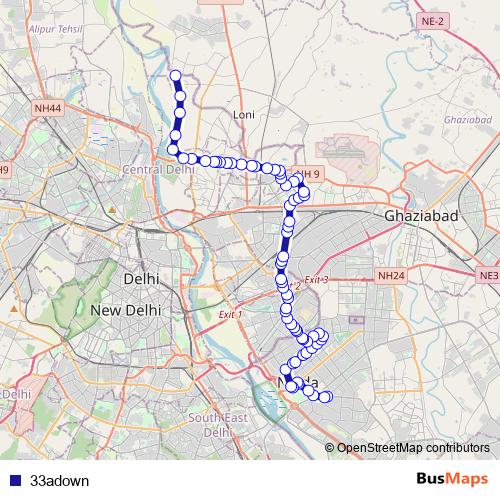 33adown bus Line Map