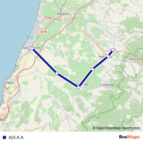423 A A bus Line Map
