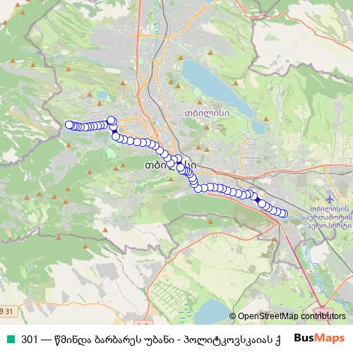 301 bus Line Map