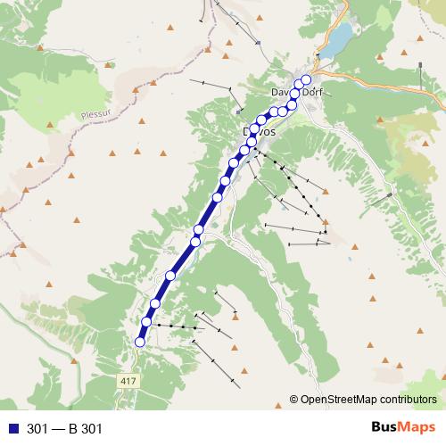 301 bus Line Map