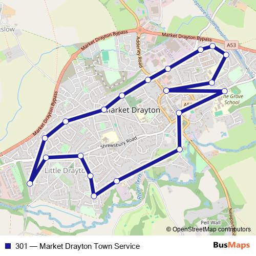 301 bus Line Map
