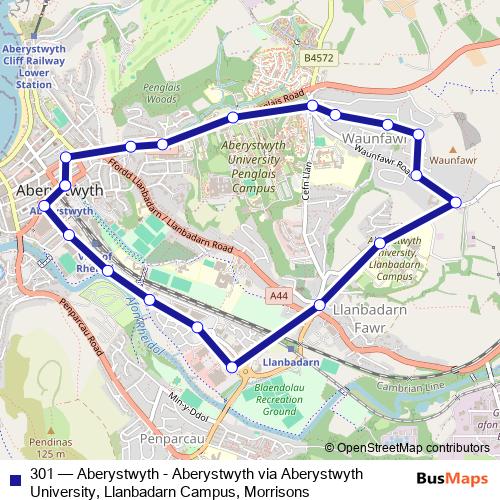 301 bus Line Map
