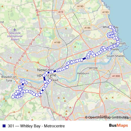 301 bus Line Map