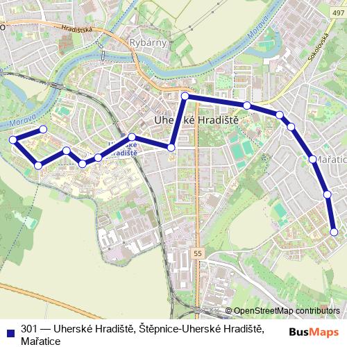 301 bus Line Map